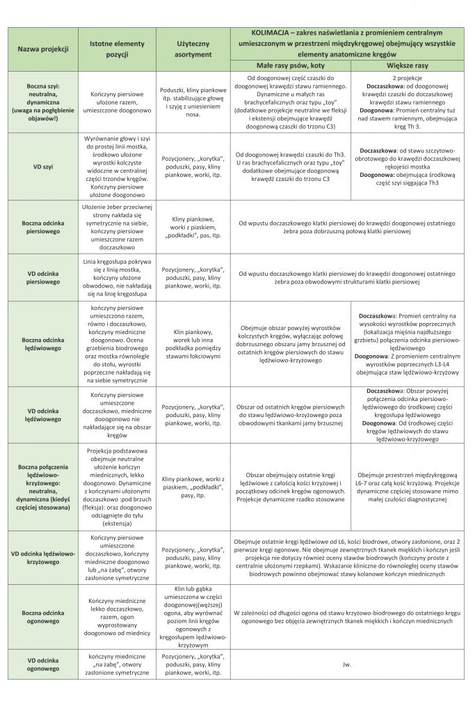 badania kręgosłupa psów