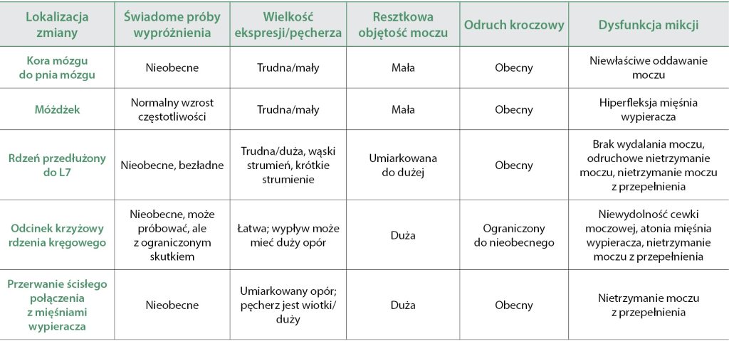 Podstawy zaburzeń oddawania moczu